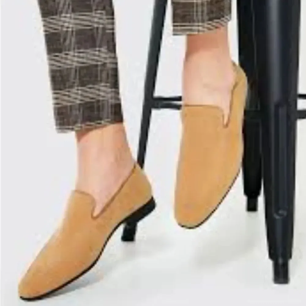 BRAND NEW MORE DAYS SUEDE ALMOND TOE SLIP-ON WOMEN